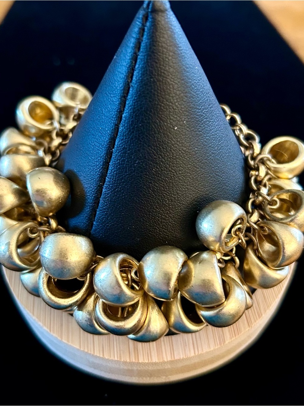 Lia Sophia (retired) Cha Cha Gold-Tone Cluster Metal Charm Bracelet-Mid-Century